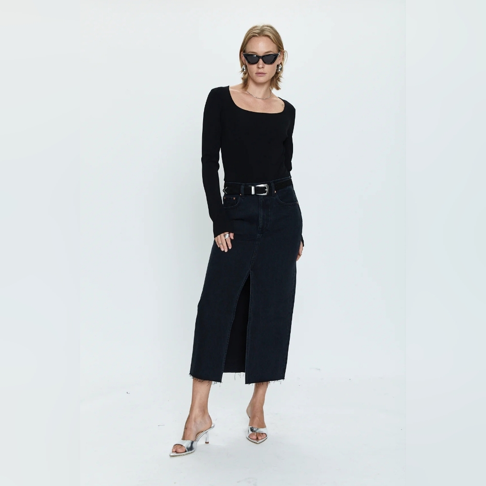 Pistola Alice Denim Midi Skirt